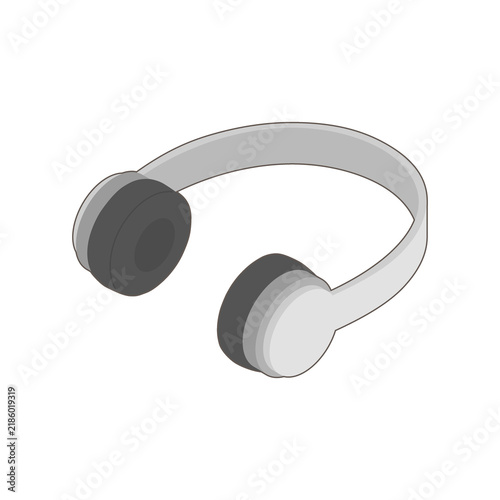 Isometric wireless headphones illustration on white background