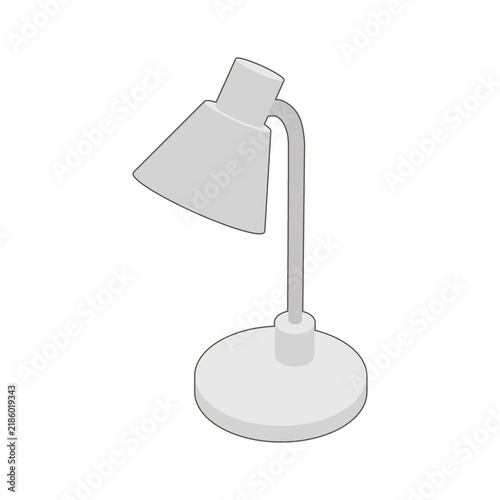 Isometric desk lamp illustration on white background