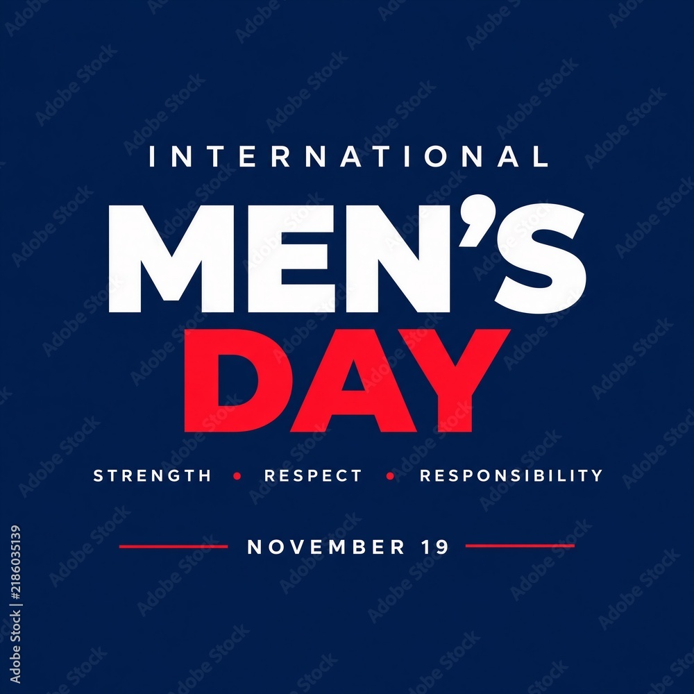 Obraz premium International men's day banner with strength respect and responsibility themes