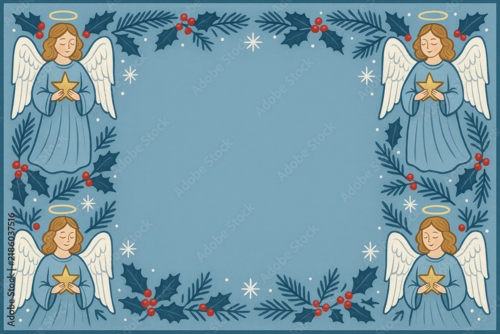 Fototapeta premium Angelic holiday card design