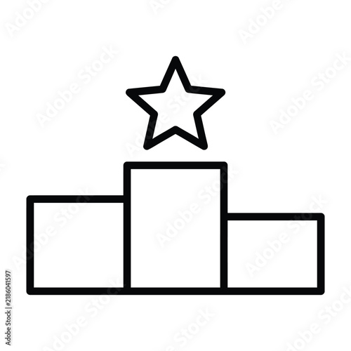 Winner podium icon with star award symbol winner stand first place competition achievement