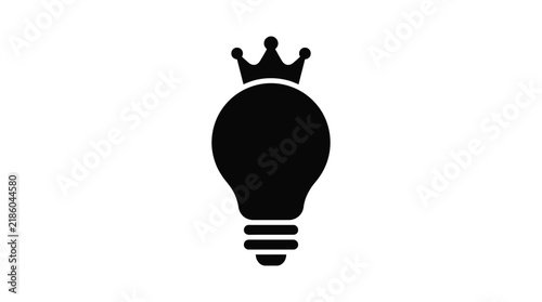 Lightbulb with crown silhouette on transparent background bulb coronet tiara headwear