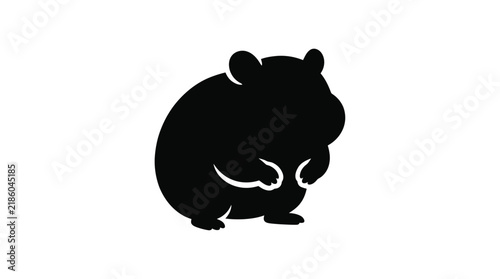 A black hamster silhouette rests on transparent background rodent mammal animal