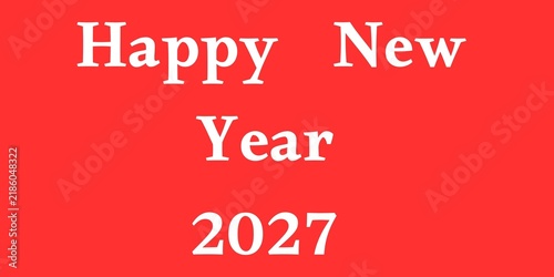 Happy New Year 2027 Red Celebration Background