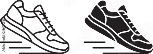 Shoes Line Icon Set in Simple Vector Design