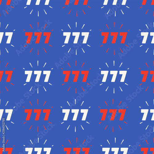 Lucky number 777 seamless casino pattern