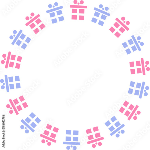 Pastel gift box frame on transparent background