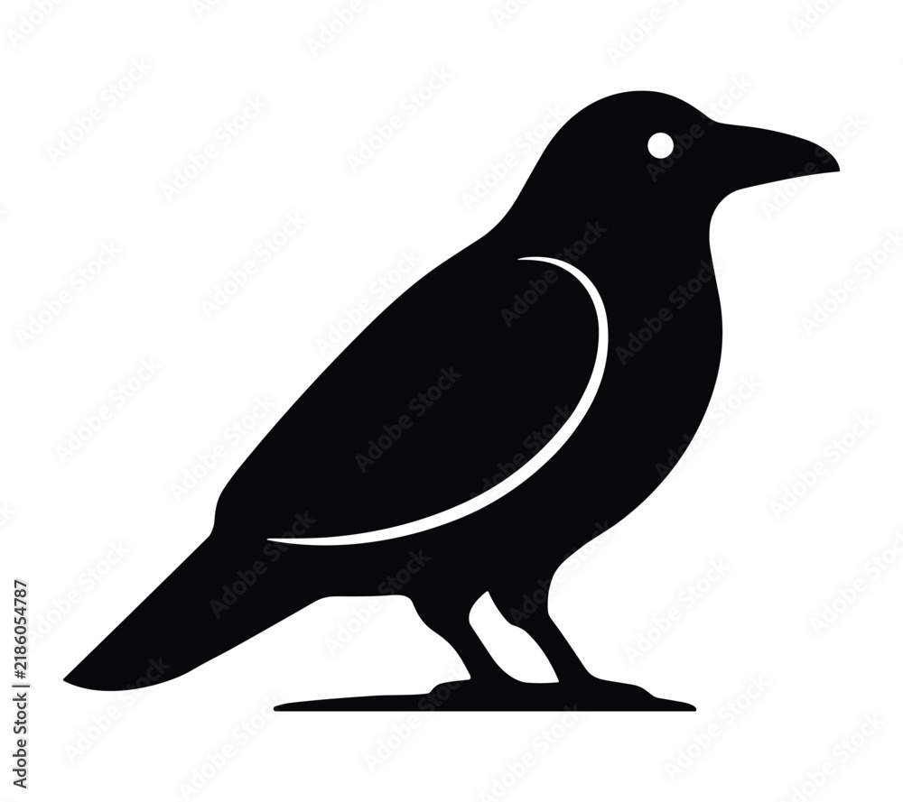 Obraz premium Black crow silhouette icon