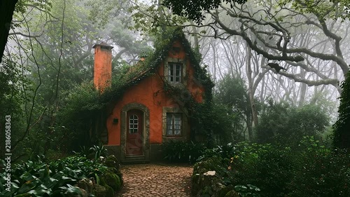 Mystic Cabin Surrounded by Dense Forest in Sintra Portugal
