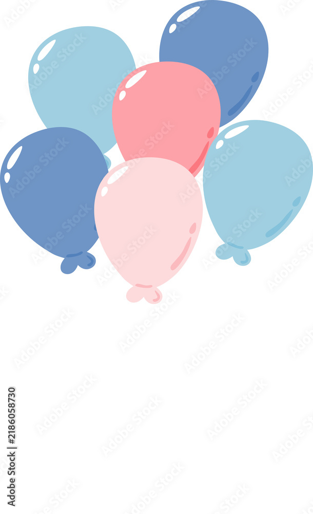 Naklejka premium cute bunch of balloons clipart