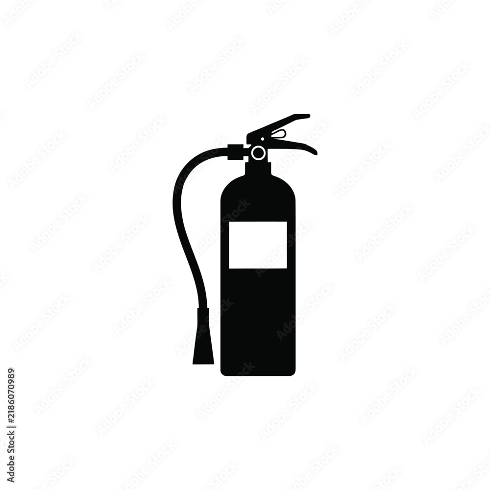 Obraz premium Fire extinguisher silhouette against a white background depicts safety equipment