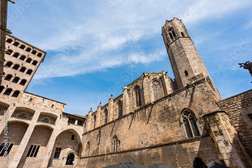 The Major Royal Palace in Gothic Quarter of Barcelona City