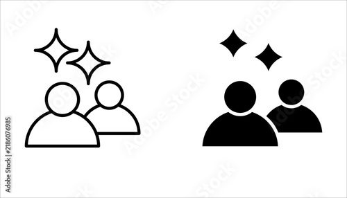 Symbol people icon set, with a white background.