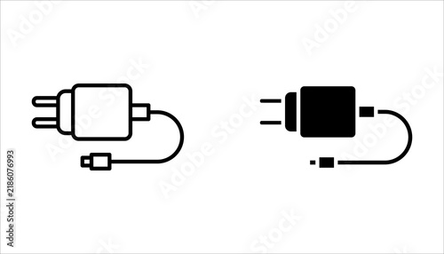 phone charger icon set, vector design template simple and clean