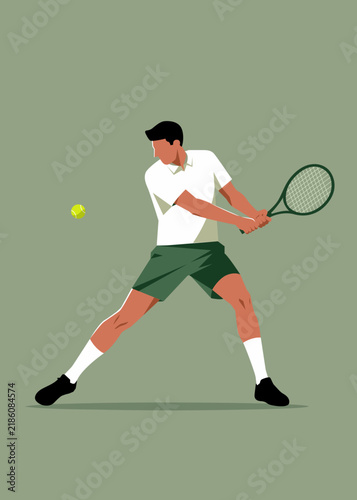 Foto Tennis Player Backhand Vector Illustration