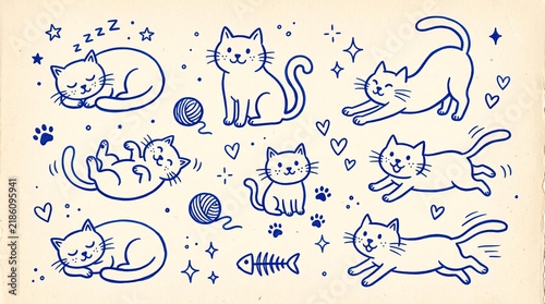 seamless pattern with cat