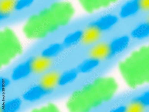 Abstract blue green and yellow geometric watercolor seamless pattern with repeating organic shapes and colorful decorative background