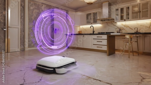 Robot vacuum with holographic navigation interface