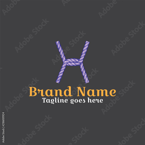 Rope made X letter logo. Very suitable for yarn, clothing, cotton and fashion brand. Fully vector file. CMYK color mode. Easy to download.