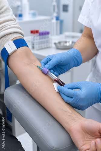 Blood sample collection in a medical clinic