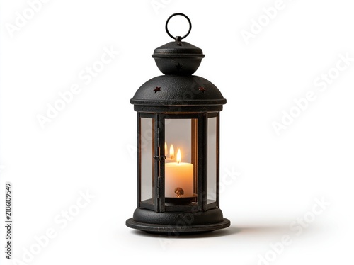 Naklejka Carved glowing jack o lanterns with candles decorating cozy living room for halloween