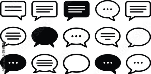 Chat icons set consisting of diverse speech bubbles