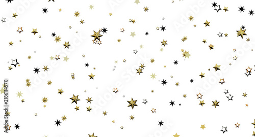 Konstfotografi Festive background with gold and black stars