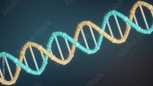 DNA Double Helix Rotating in 3D Scientific Animation