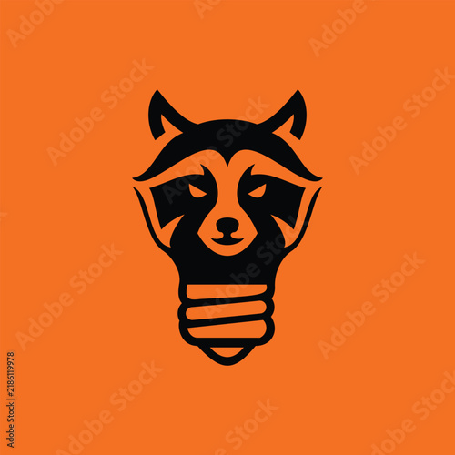 Raccoon Bulb Simple – Creative Minimalist Logo Illustration Creative Design Template 