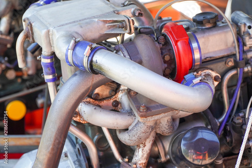 engine turbocharger and exhaust manifold.