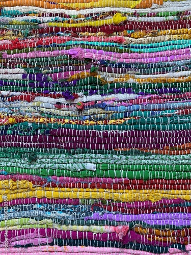 Colorful woven fabric texture background 