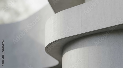 Abstract architectural detail of a modern building with a cloudy sky