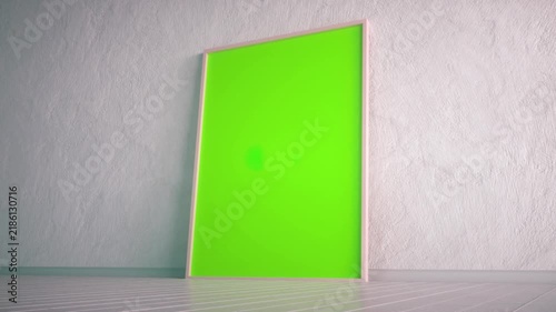 Bright Green Artwork Mockup in Modern Minimalist Interior