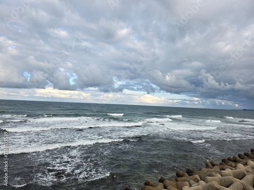 Photography storm over the sea