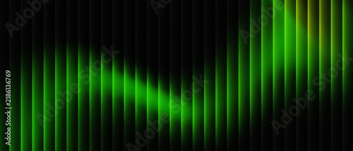 Abstract Gradient Neon Green Grainy Noise Background With Vertical Stripes And Glowing Light  Ribbed Fractal Glass Effect On Dark Texture For Technology Wallpaper Web Design Banner