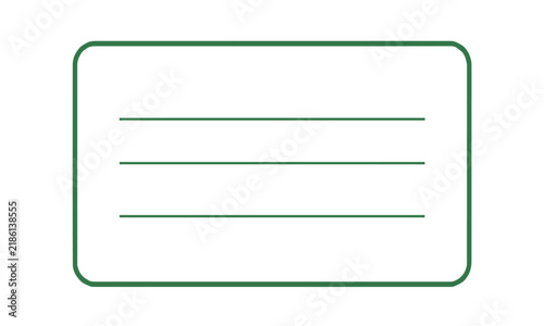 Simple rounded rectangle note frame with lined paper green vector