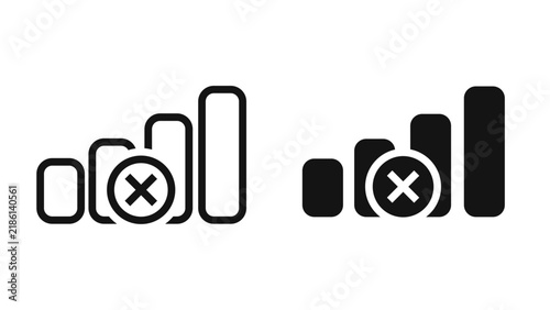 No signal isolated bundle graphic icons, vector illustration. No signal, service unavailable, no phone connection symbol