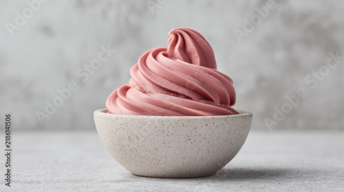 Pink dessert served in a bowl