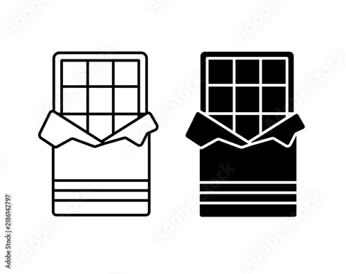 Chocolate bar icon, flat app symbol, vector illustration. Rich brown chocolate square design for confectionery, dessert, bakery, cocoa, and sweet treat related mobile app and web projects.