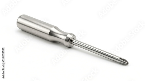 Close-up of a silver self-tapping screw