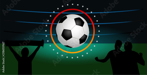 soccer ball. Soccer football, dynamic sport. black, red.  Template design. men and girls. vector illustration