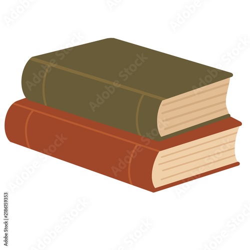 Stack of Two Vintage Books Illustration