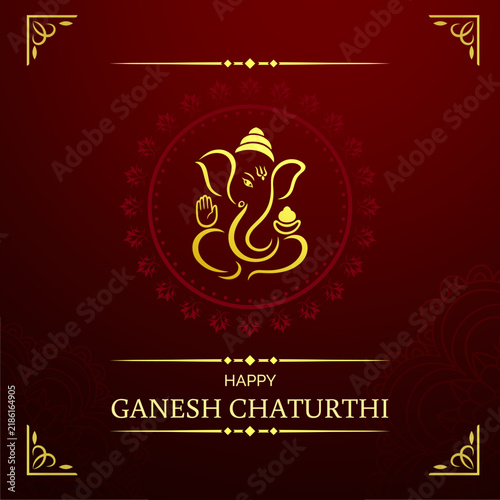 Template Poster Vector Happy Ganesh Chaturthi
