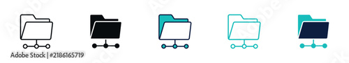 Foto Network Folder icon, Shared Directory, File Sharing, Data Management Icon Set, Vector Illustration