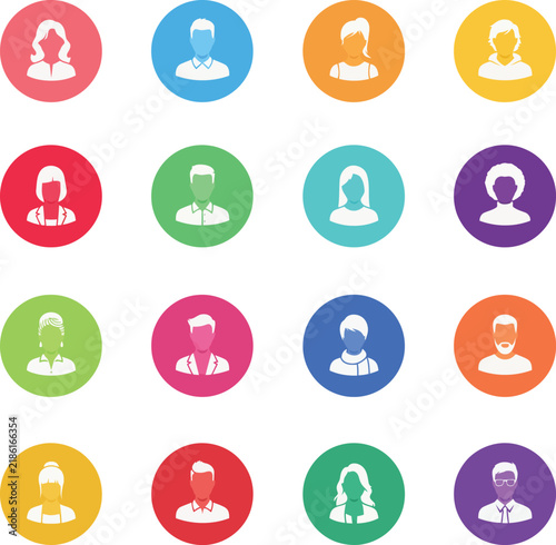 Diverse User Avatar Icons Set