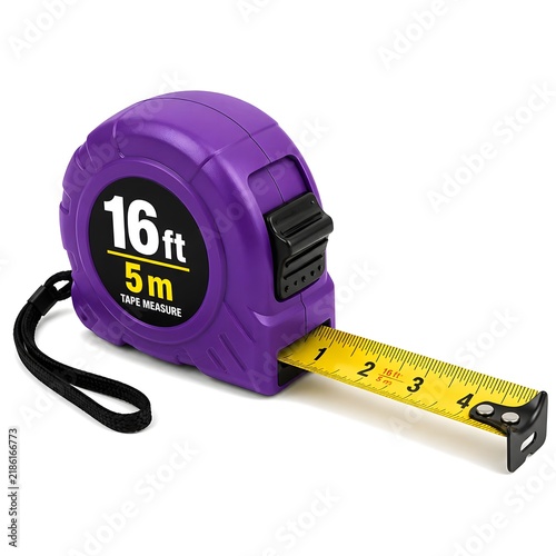 Purple Retractable Measuring Tape with Metric and Imperial Scales