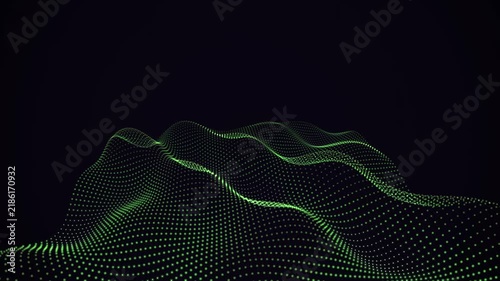 Futuristic Glowing Particle Wave Motion with Dynamic Energy Stream