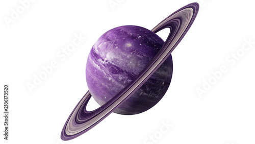 Obraz na plátně Planetary illustration of deep purple gas giant saturn planet isolated on transp