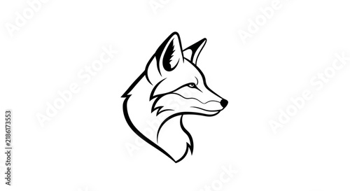 Stylized fox head profile silhouette clean line art