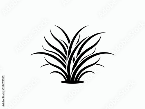 Stylized plant silhouette on white background